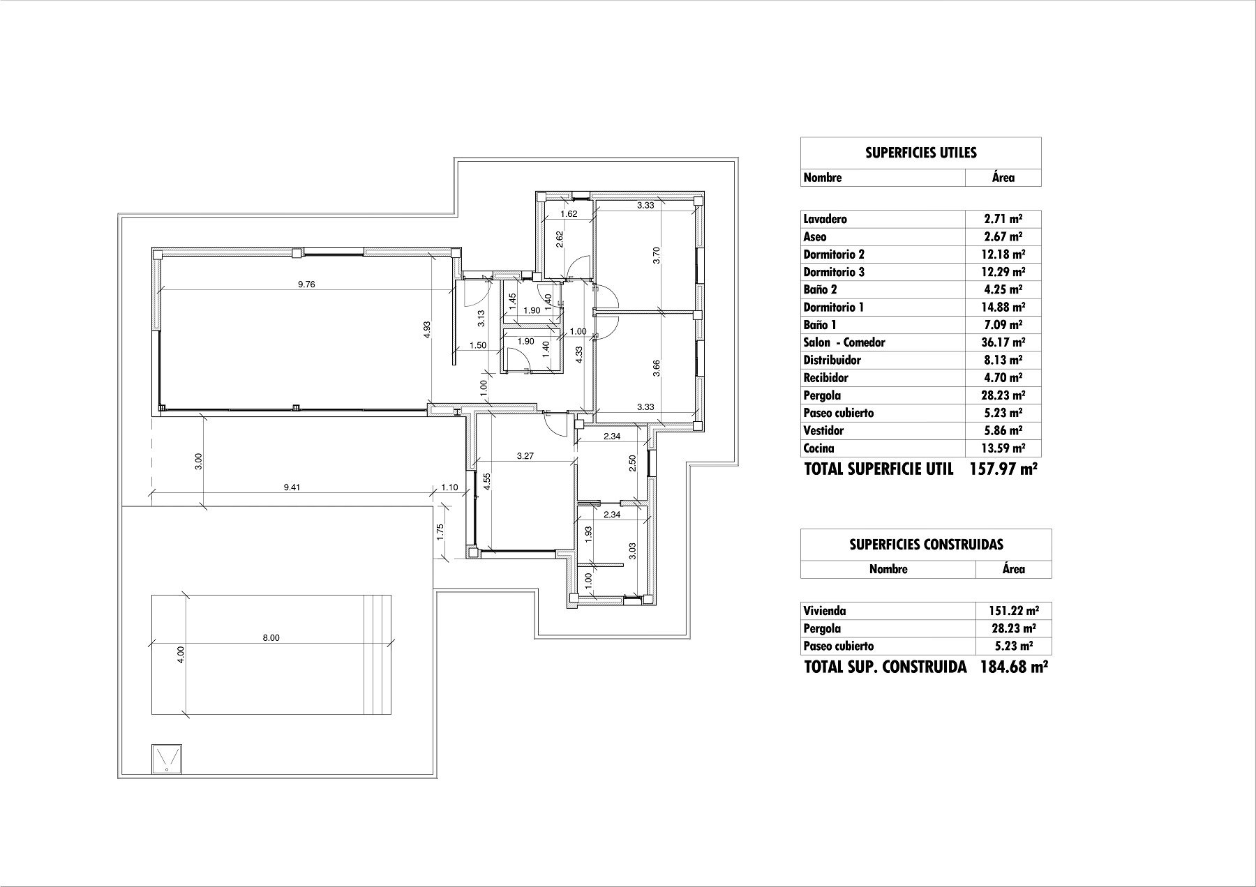 Floor plan · Villa Cristal · piloto en construcción